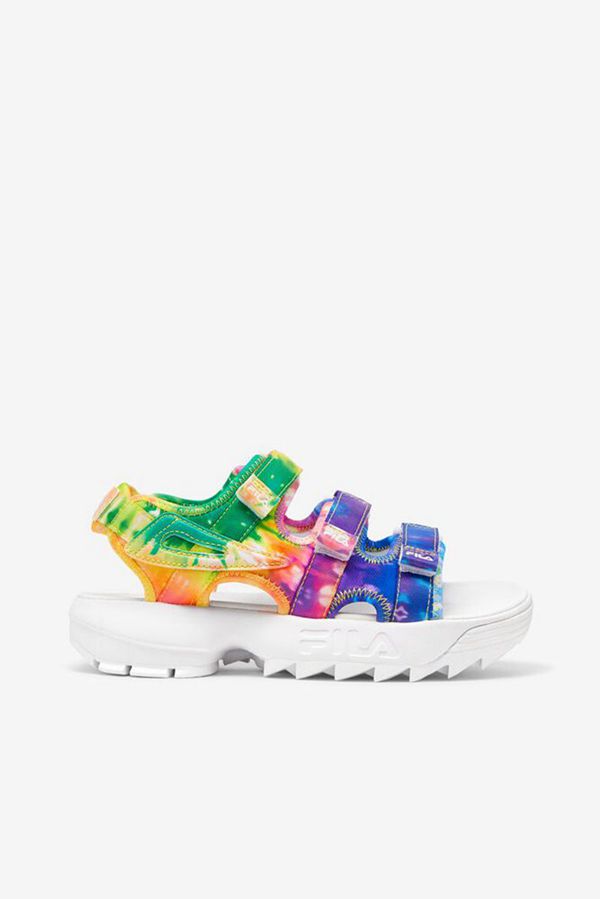 Sandálias Fila Mulher Multicoloridas/Branco/Branco - Fila Disruptor Tie Dye Loja Online Portugal,HPY